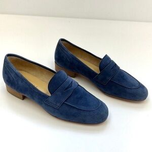 Used M. Gemi Dark Blue Suede Loafers Sacca Donna Style.